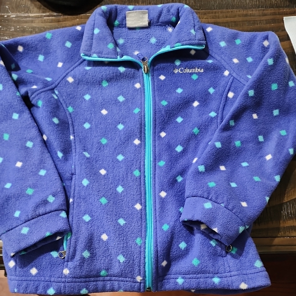 Columbia Blue Fleece Jacket with Geometric Design
